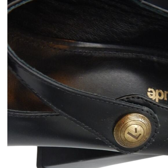 Larroude Emma Leather Block Heels Mary Jane Platform Pumps Shoes Black Size 10 - Picture 3 of 10